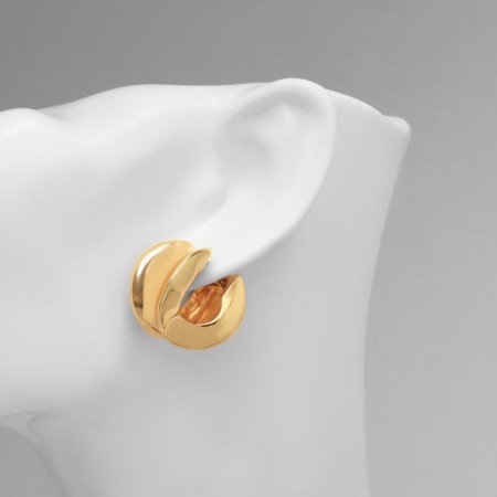 Earrings Metal "Accord" Circle Circle, Color Gold-2