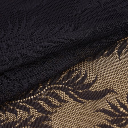 Lace elastic fabric, 210 mm × 2.7 ± 0.5 m, black color-1