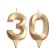 Candle in the cake anniversary "line" (set 2 in 1), number 30, gold metallic, 6.5 cm