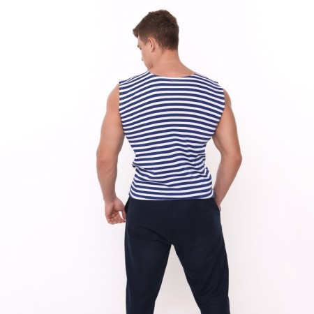 T-shirt men's vest (knitting), blue color, size 48-50-2