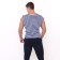 T-shirt men's vest (knitting), blue color, size 48-50