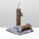 Double clawtete for kittens on a stand, jute, 30 x 28 x 32 cm, gray with paws