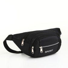 Lightning waist bag, 3 outer pockets, black color