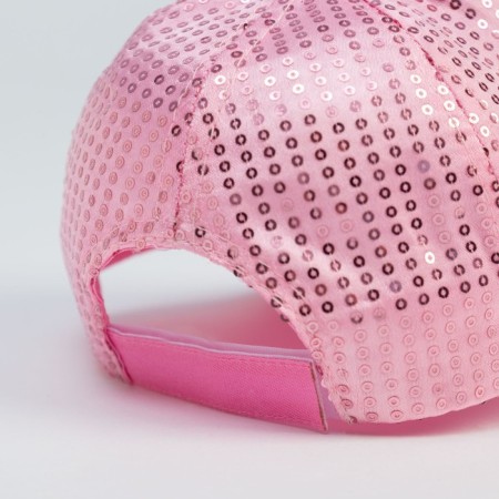 Cap for Minaku girl with sequins pink color, rr 52-1
