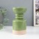 Ceramics candlestick for 1 candle "Atlant" sandy green 9.5x9.5x17.5 cm