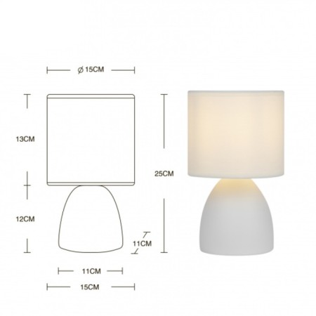 Rivoli Nadine 1he14, 40 watts ceramics white with a lampshade-6