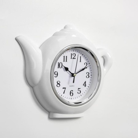Wall clock, series: kitchen, "kettle", discrete move, D-13 cm, 30 x 23 cm-1