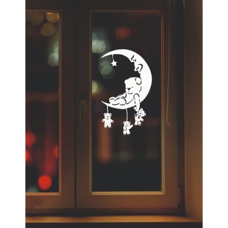 Decorative sticker for windows "Bear for a month" 35x20 cm