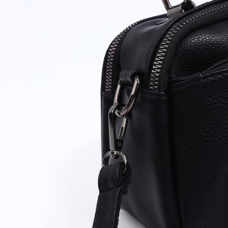 Bag Cross-Bodi with a zipper, black color-5