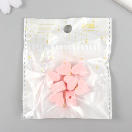 Busina silicone "heart" light pink d = 1.4 cm-2