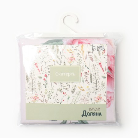 Скатерть Доляна Рeonies flowers 145*215 +/- 3 см, 100% п/э-6
