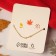 Pendant "Check List for Autumn" Maple leaf, green color in gold, 45 cm