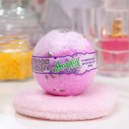 Laboratory Katrin bath bomb two -color with lavender flowers, 120 g