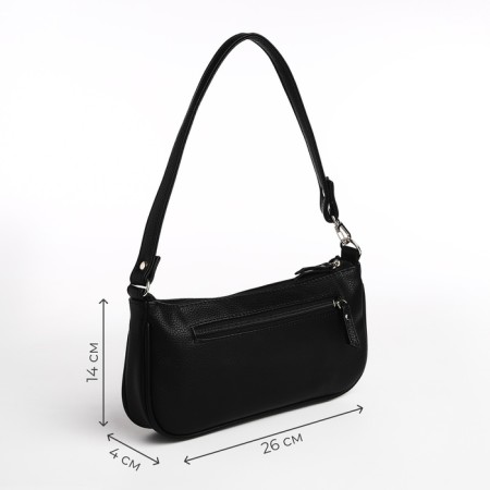 Women's bag Textura, baguette, small size, black color-2