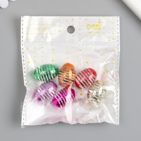 Busina for creativity plastic "Oval" MIX Metallic 1.4x1.7x2.4 cm-4