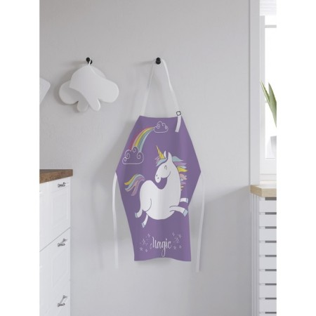 Apron of a kitchen with a photo print "Magic Unicorn", adjustable, size OS-1