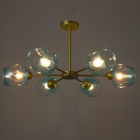 Murano chandelier 6he27 60W Blue gold 78x78x35cm Bayerlux-2