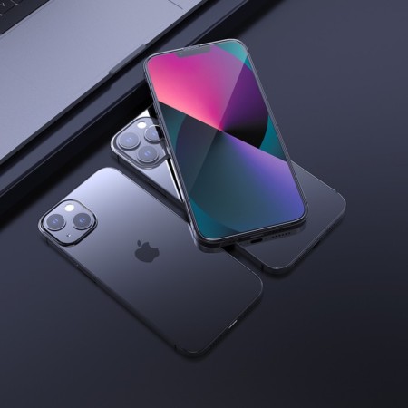 Hoco G1 Protective Glass, for iPhone 13 Pro Max, PET layer, anti -prints, black frame-8