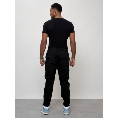 Cargo jeans male, size 50-52, black color-3