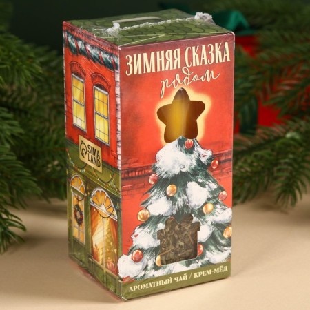 Gift set New Year's "Winter Tale": herbal tea, cream honey with orange-2