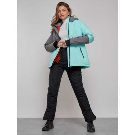 Ski jacket women's winter, size 52, turquoise color-13