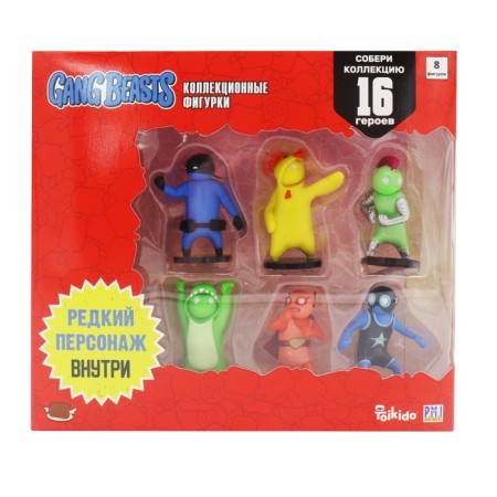 A set of figures Gang Beasts Deluxe, with a red hero-rack, 8 pcs