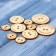 Set of tags "Hand Made", buttons, 30 mm - 6 pcs; 25 mm - 6 pcs; 15 mm - 25 pcs