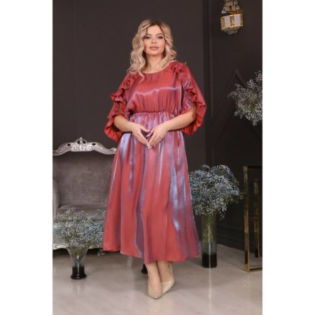 Female dress, size 50, terracotta color-16