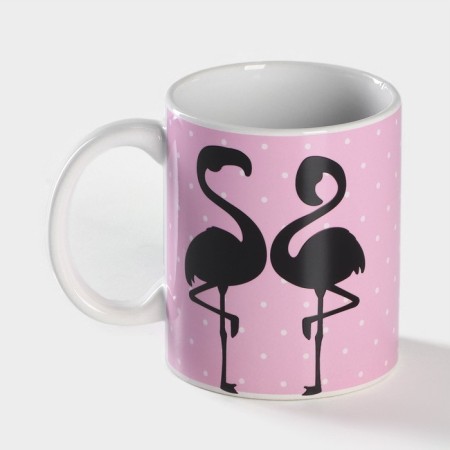 Mug - chameleon ceramic shade “Flamingo”, 350 ml, pink color-4