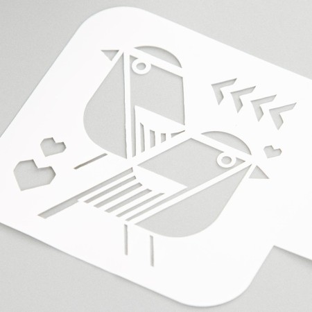 Plastic stencil "Birds" 9x9 cm-2