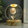 Souvenir glass backlight "reach the moon" d = 8 cm stand wood, usb 8x8x9.5 cm