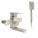 Zein bath mixer, square, short surge, with a shower set, stainless steel. Steel, satin