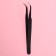 Pinzet for eyelash extensions, bent, 12 cm, black color