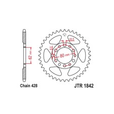 General star JT SPROCKETS JTR1842-45, chain 428, 45 teeth