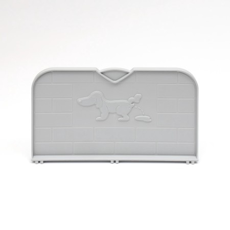 Dog toilet 46.5 x 35.5 x 5.5 cm, with a wall, a removable grate and a column, blue-4