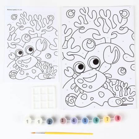 Picture on numbers for kids "Funny crab"-1