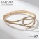 Bracelet with rhinestones "ice" waves, white color in gold