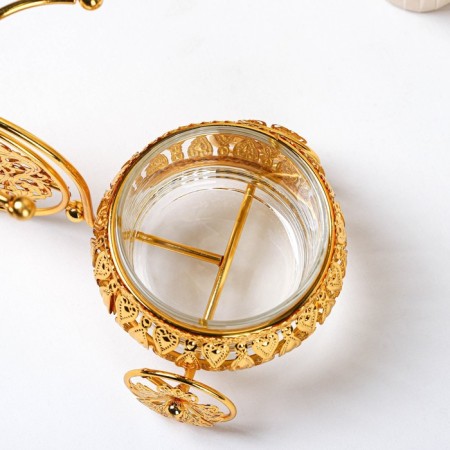 Sugar "bicycle", 220 ml, 22 × 13 × 13 cm, with a spoon, gold color-2