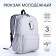School backpack from textiles on lightning, 3 pockets, color gray color