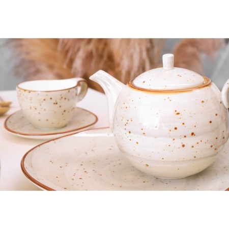 Teapot Porcelain Hot Magistro Mediterana, 900 ml, beige color-8