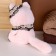 Soft toy "cat" with beads, 22 cm, pink color