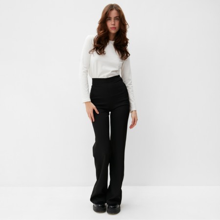 Women's pants minku: classic, black color, size 48-2