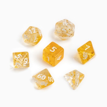 Cubes set for D&D (Dungeons and Dragons, DND) "Game time", Series: D&D, 7 pcs, yellow-1