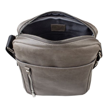 Male bag, lightning department, 1 external pocket, adjustable belt, gray color-3