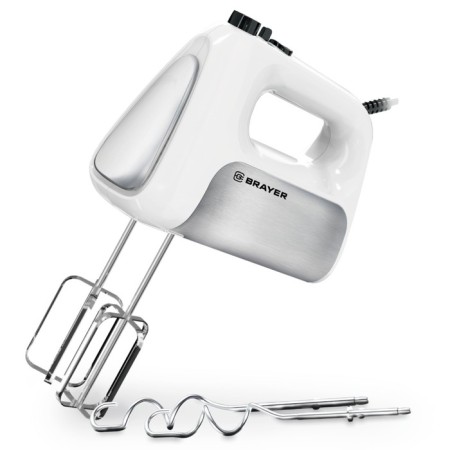 Mixer Brayer 1303br, manual, 500 watts, 5 speeds, white-silver