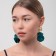Earrings Assorted "Wind" crumpled triangles, green color