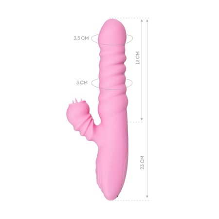Jos Lixy vibrator, with the up & Down function, silicone, pink color, 23 cm-2