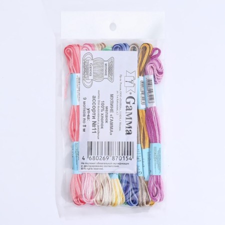 A set of threads of Muline "Assorted Melange", 8 ± 0.5 m, 9 pcs-4