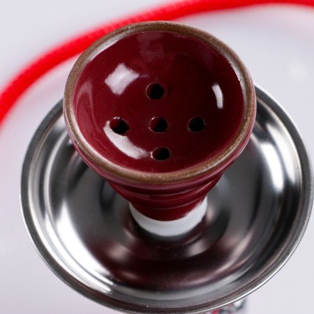 Hind chemical hookah, 32 cm, 1 pipe, chrome mine, red-3