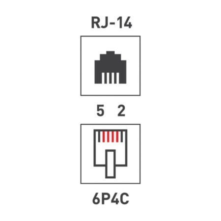 Telephone connector UTP, RJ-14 (6P4C), CAT 3 PROCONNECT-1
